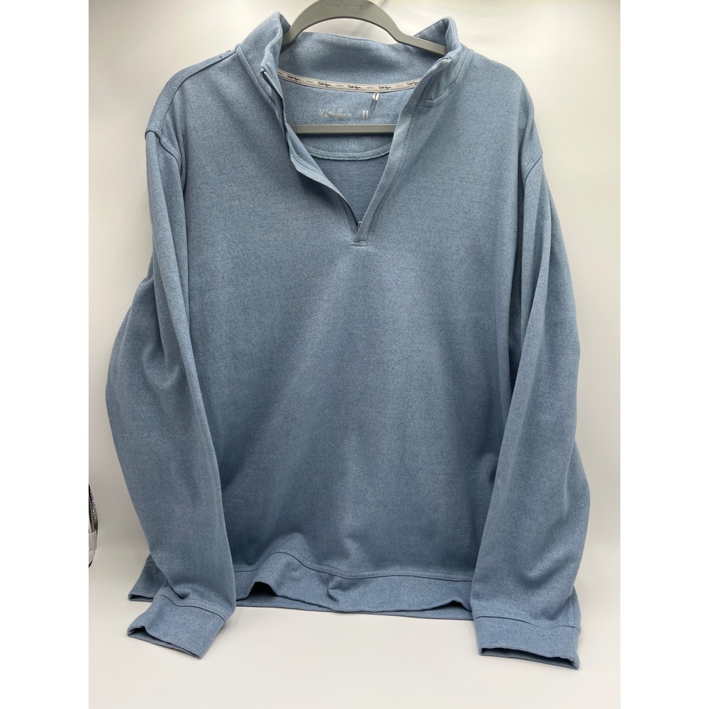 Walter Hagen Mens Quarter Zip Pullover Heather Blue Golf Sweater Size M